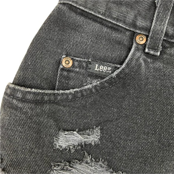 Furst of a Kind Distressed Lee Vintage Cutoff Shorts with Black Mesh Size 25 - Picture 6 of 11